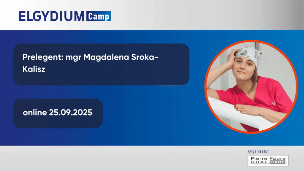 Elgydium Camp - XI grafika wyróżniająca ze zdjęciem, nazwiskiem prelegentki i datą